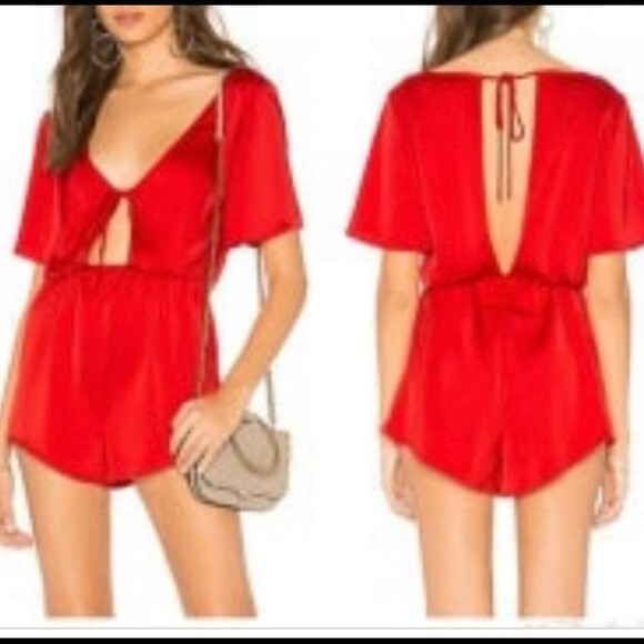 Revolve By The Way Red Romper Size XXS Romantic Sexy - Picture 1 of 7